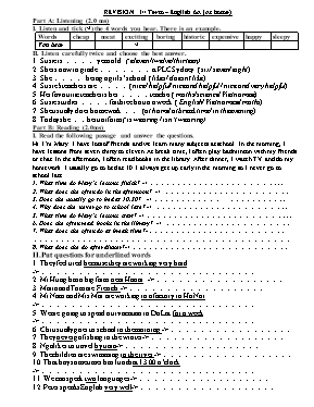 Đề ôn thi học kỳ 1 môn Tiếng Anh Lớp 6 (Thí điểm)